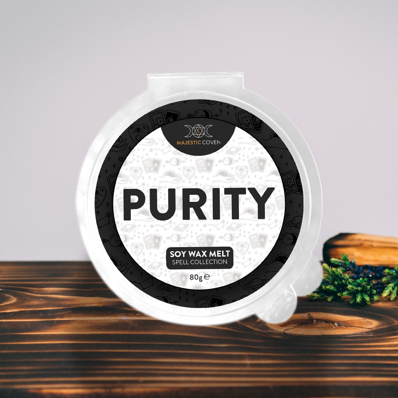 Purity - Linen Fresh - Soy Wax Melt 80g Segment Pot Majestic Coven
