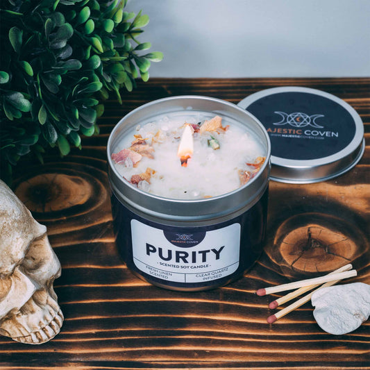 Purity - Clear Quartz Infused Crystal Soy Candle Majestic Coven