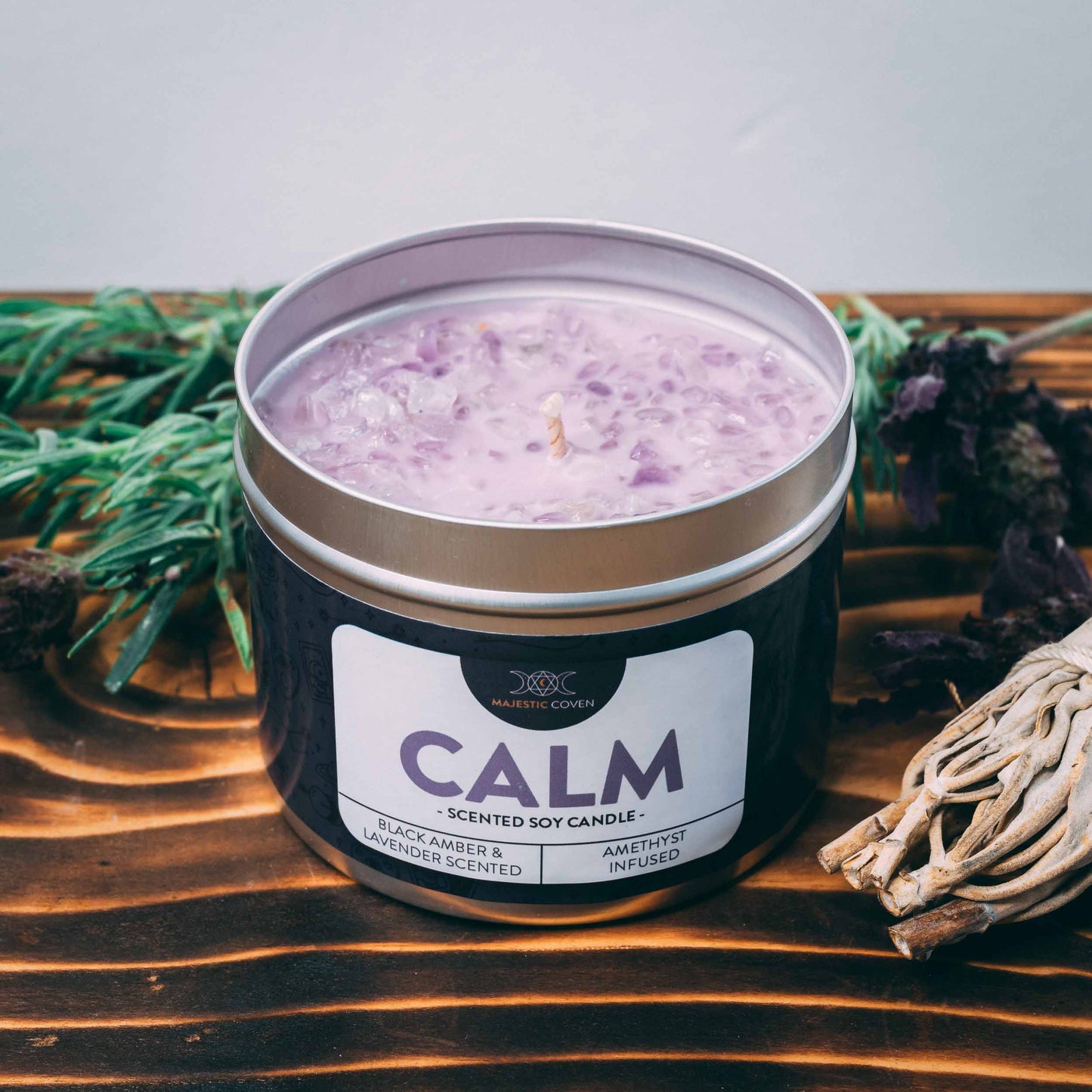 Calm - Amethyst Infused Crystal Soy Candle