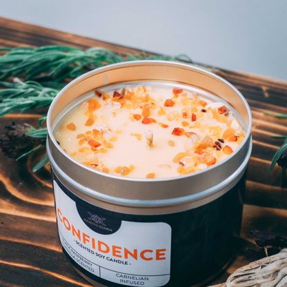 Confidence - Carnelian Infused Crystal Soy Candle