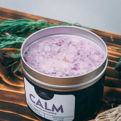 Calm - Amethyst Infused Crystal Soy Candle