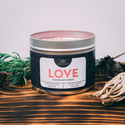 Love - Rose Quartz Infused Crystal Soy Candle