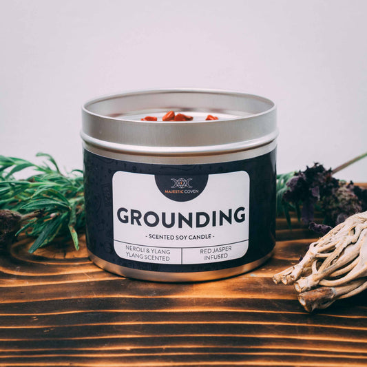 Grounding - Red Jasper Infused Crystal Soy Candle