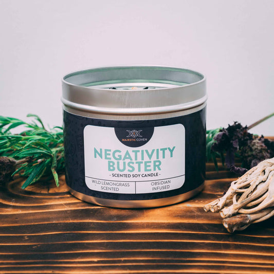 Negativity Buster -  Obsidian Infused Crystal Soy Candle