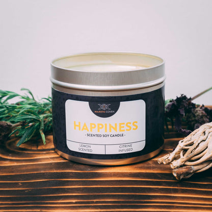 Happiness  - Citrine Infused Crystal Soy Candle