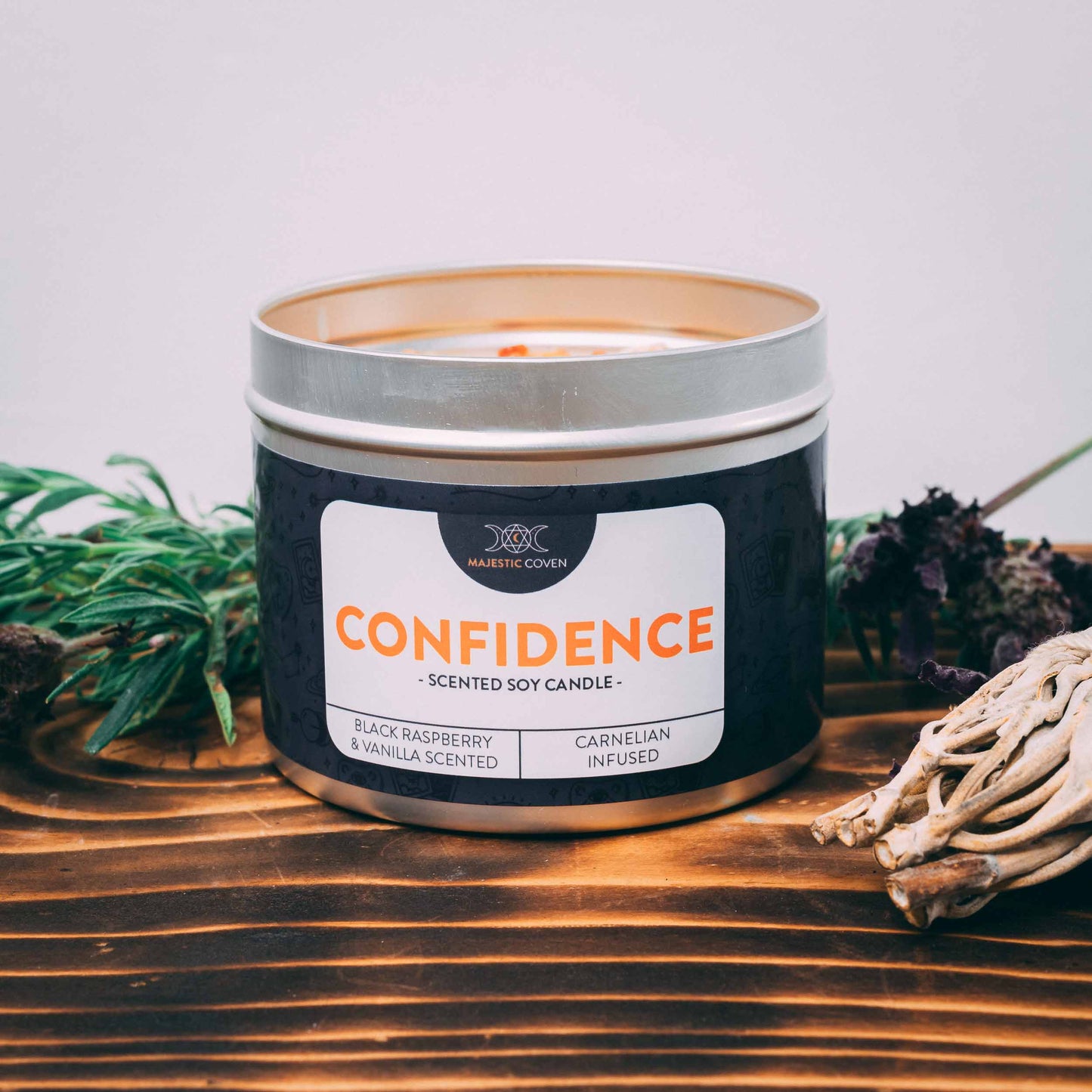 Confidence - Carnelian Infused Crystal Soy Candle